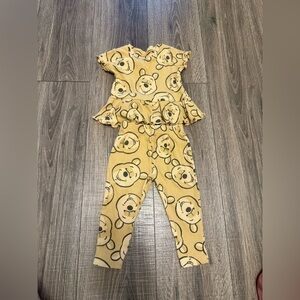 Disney Baby Winnie The Pooh Baby Girl Matching Set Size 12 M T Shirt Peplum